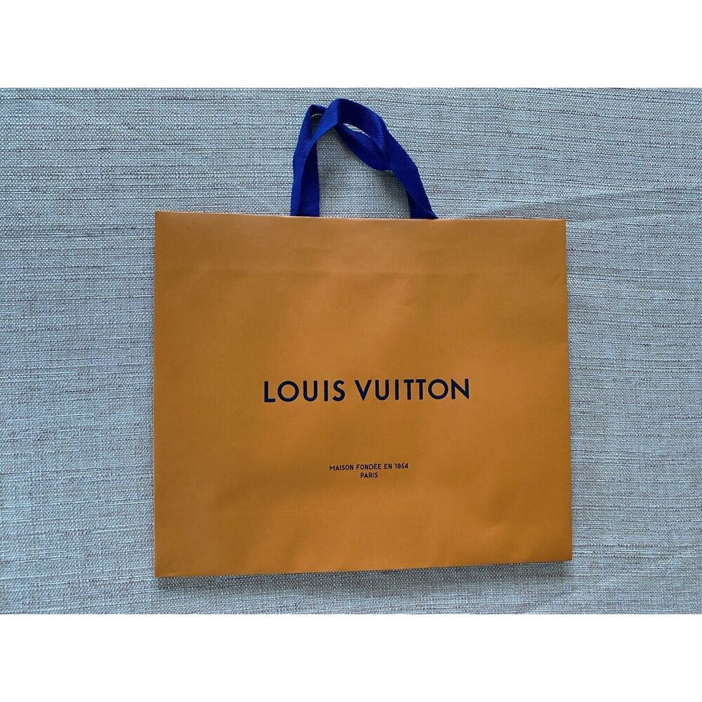 LOUIS VUITTON Authentic LV Orange Paper Shopping Gift Bag